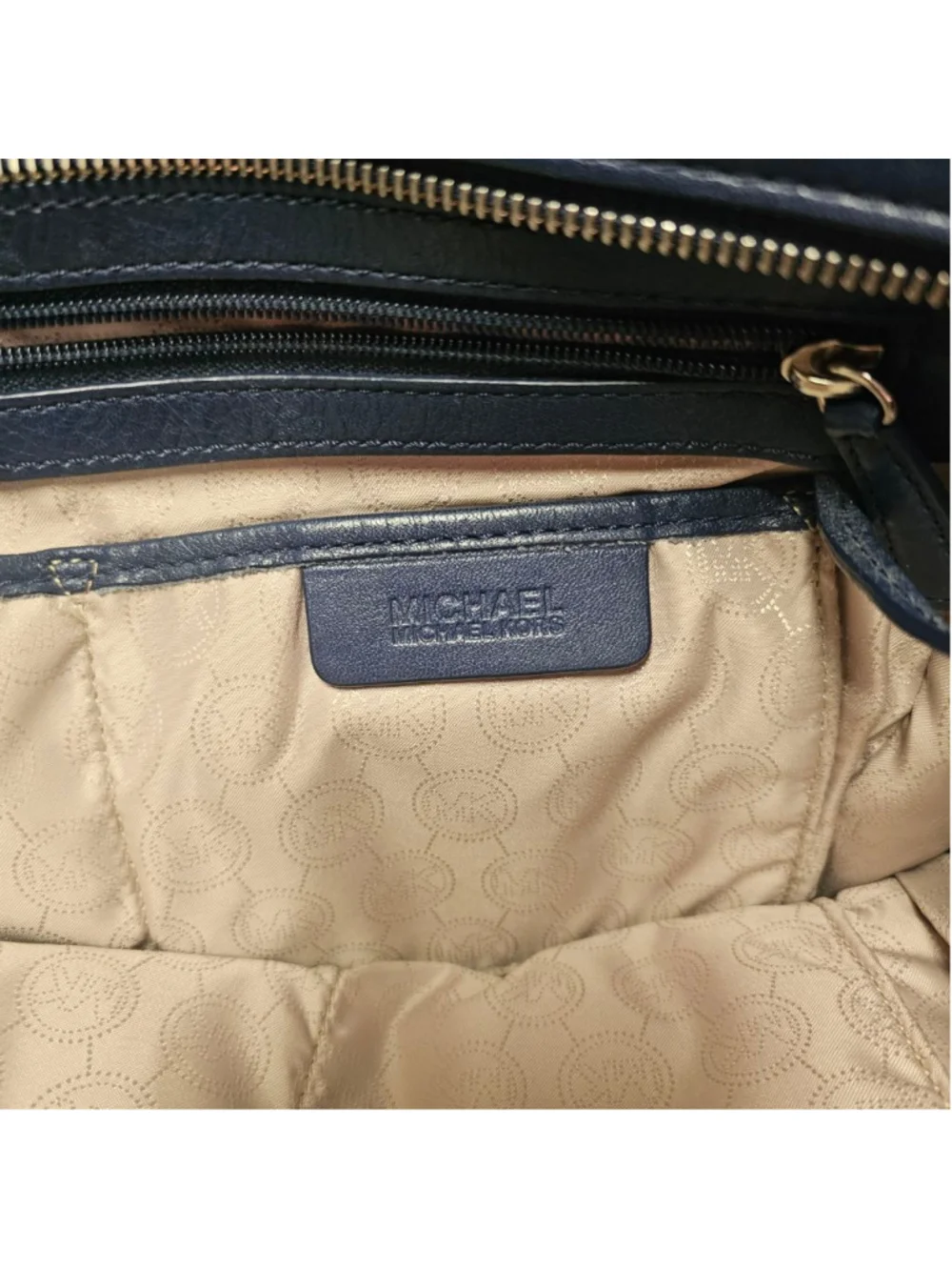 Michael Kors Sutton Medium Navy Blue Leather Satchel - Excellent Condition